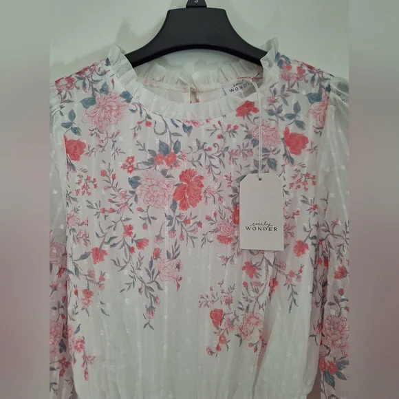 Floral Print Long Sleeve Dress Spring Easter Dress Size M - Picture 2 of 13